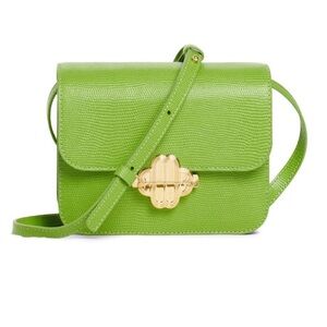 Maje Lizard Effect Leather Crossbody Bag